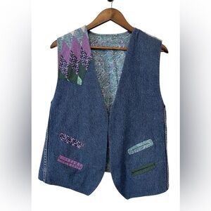 Women’s Vintage Handmade Cottagecore Denim Best Reversible Grannycore Quirky XL